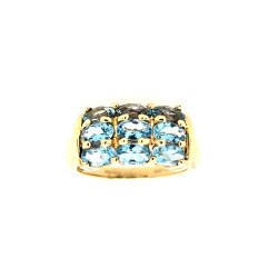 Pre Owned 9ct Aqua Marine Ring ZU60